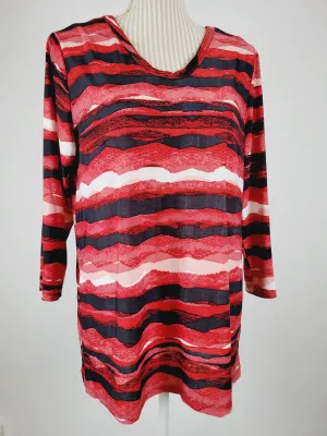 2DIE4 RED AND BLACK BLOUSE LADIES LARGE PRE-LOVED