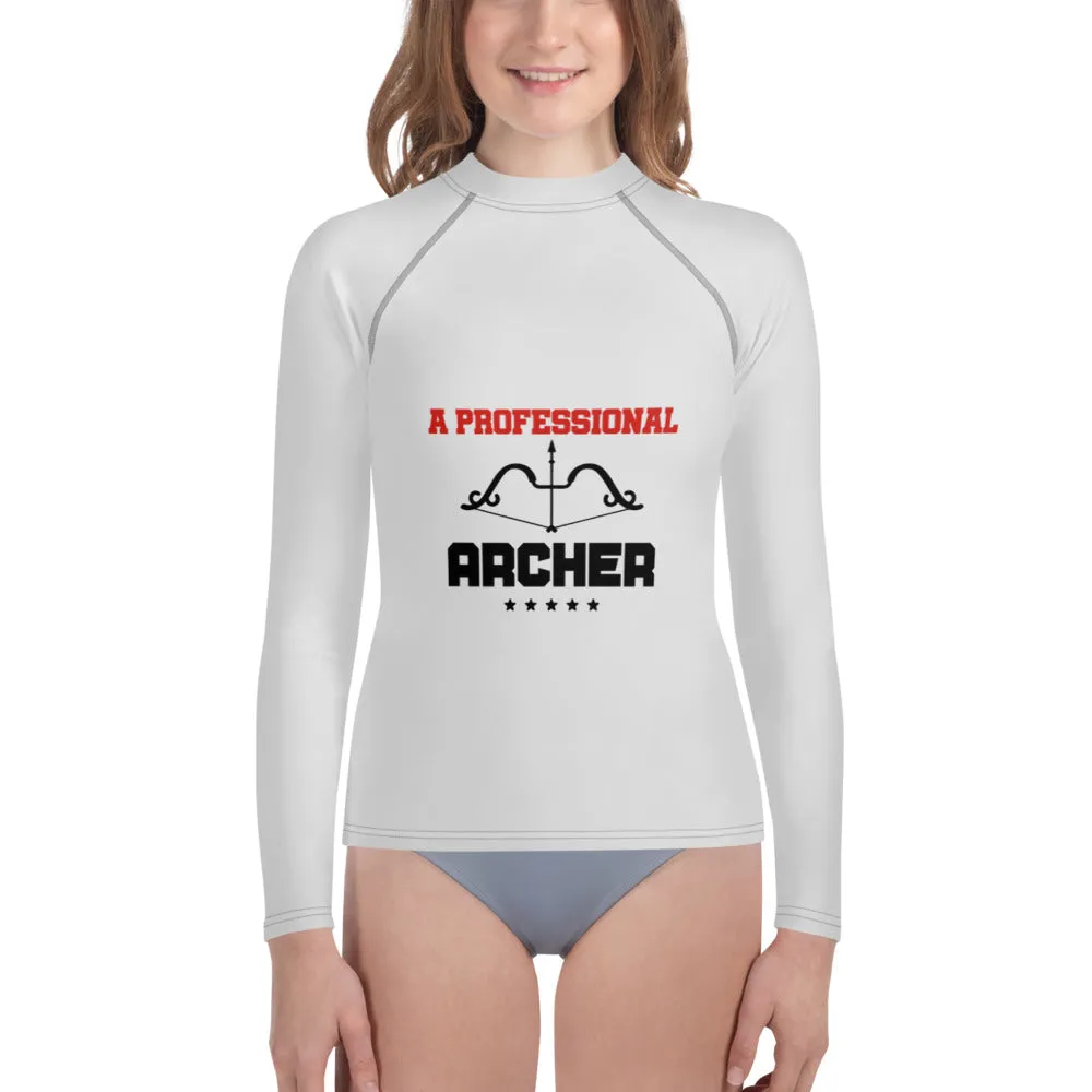 A PROFESSIONAL ARCHER - Youth Rash Guard