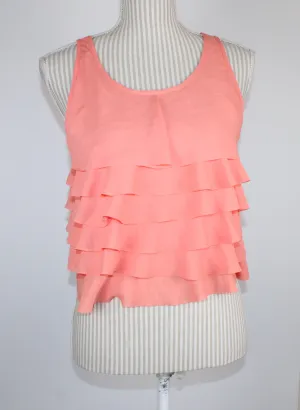 ALFRED SUNG PEACH LAYERED TOP LADIES SMALL PRE-LOVED