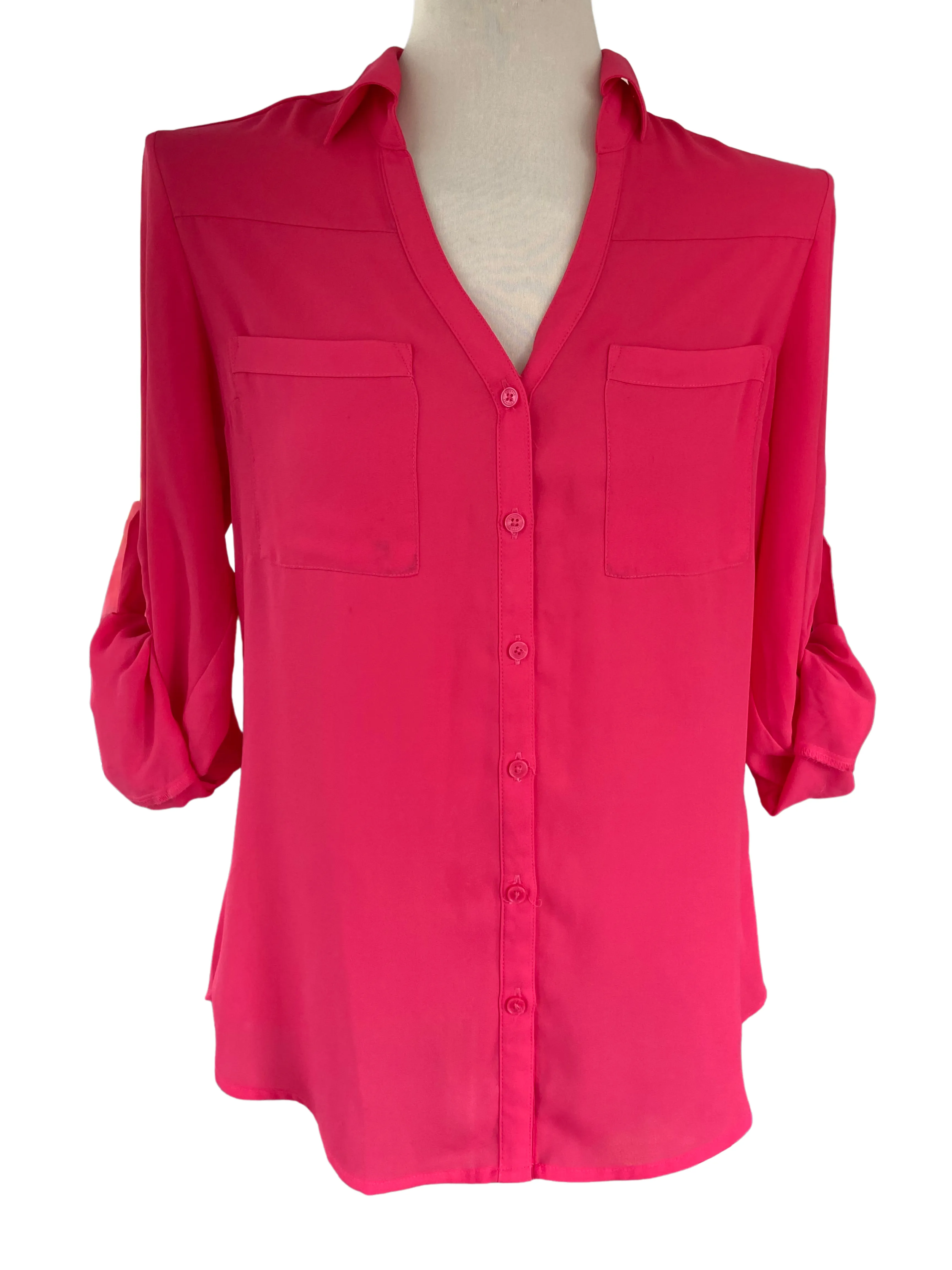 Bright Spring Pink Button-down Shirt