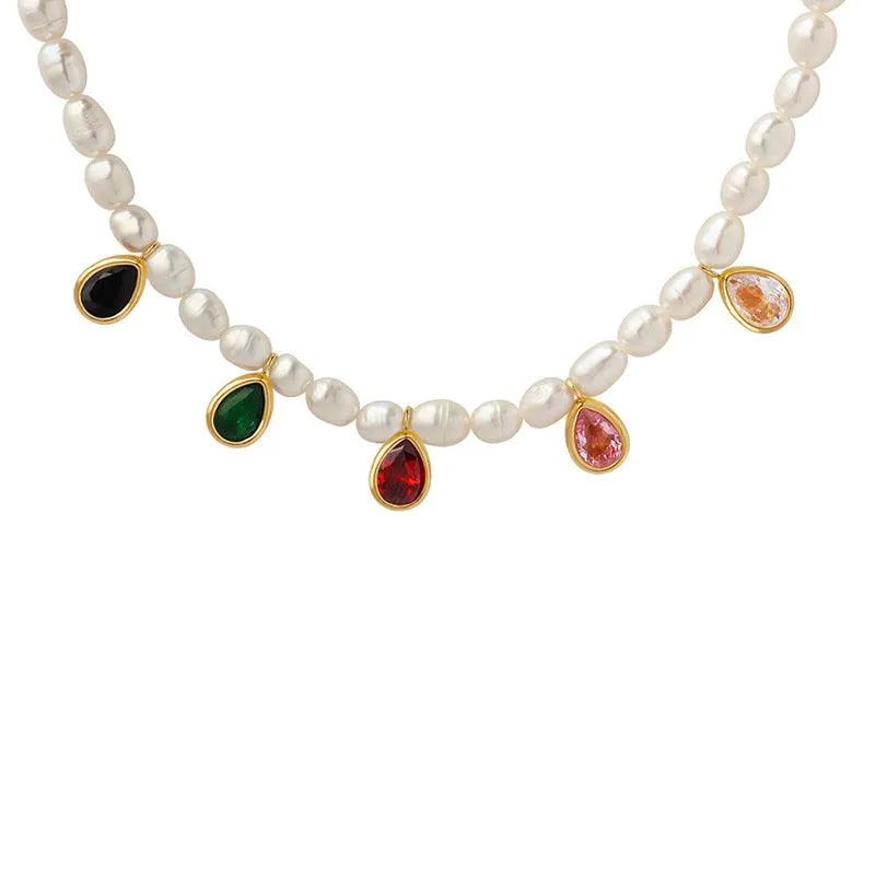 Crystal Stone Cold Simple Necklace