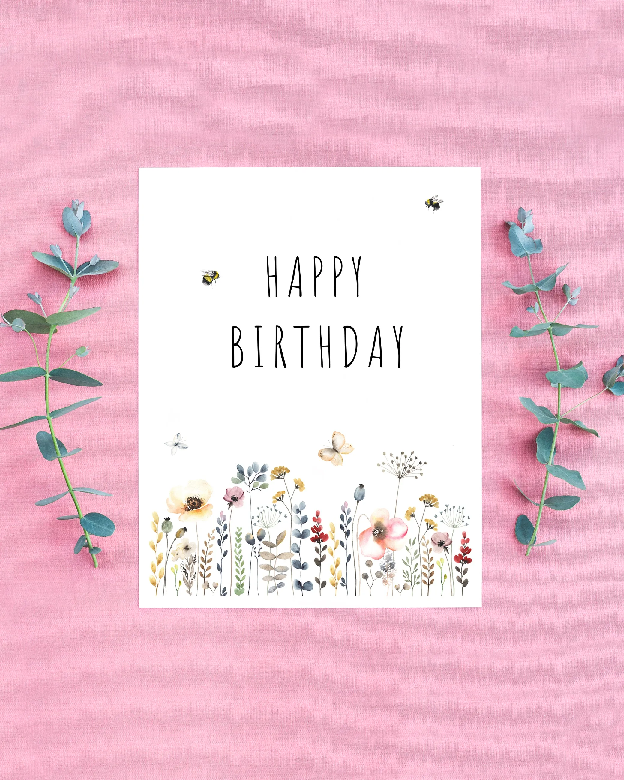 Happy Birthday Floral Wildflower Card