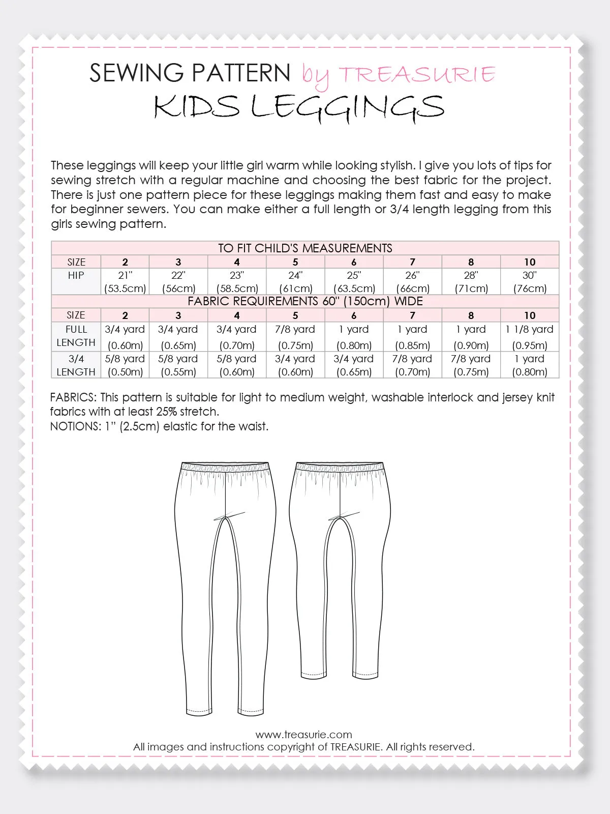 Leggings Sewing Pattern - SIMPLE