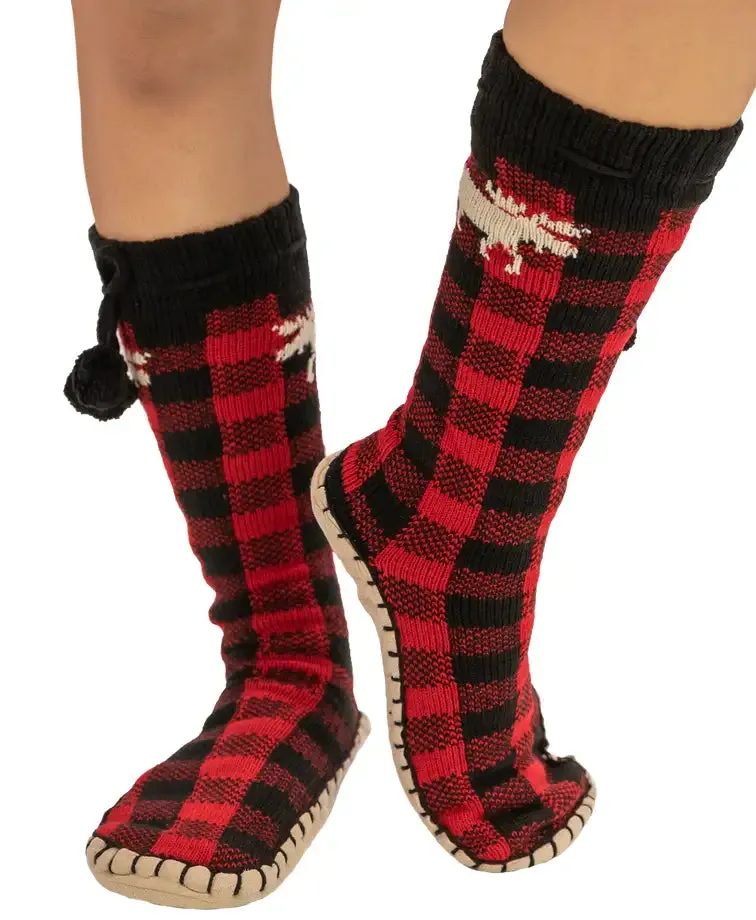 Red Plaid Mukluk Slipper