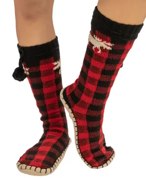 Red Plaid Mukluk Slipper