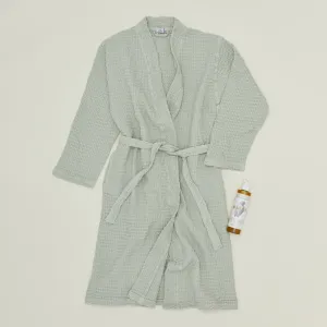 Simple Waffle Bath Robe (Sage)